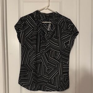 Apt. 9 Geometric Black and White Blouse